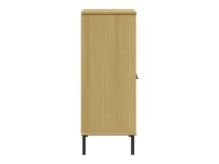 Librería patas de metal OSLO madera maciza marrón 90x35x90,5 cm