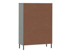 Librería patas de metal OSLO madera maciza gris 90x35x128,5cm