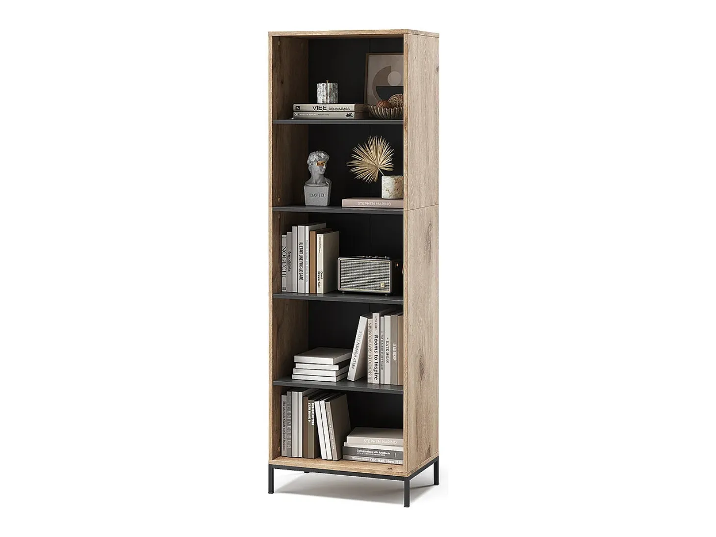 Librería roble vikingo 60x40x180 eliza