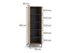 Librería roble vikingo 60x40x180 eliza