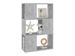 Librería separador contrachapada gris hormigón 60x24x94 cm