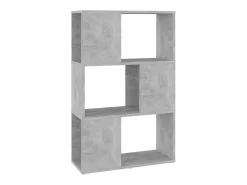 Librería separador contrachapada gris hormigón 60x24x94 cm