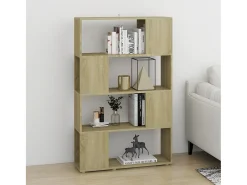 Librería separador contrachapada roble Sonoma 80x24x124,5 cm