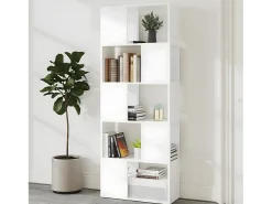 Librería separador madera contrachapada blanco 60x24x155 cm
