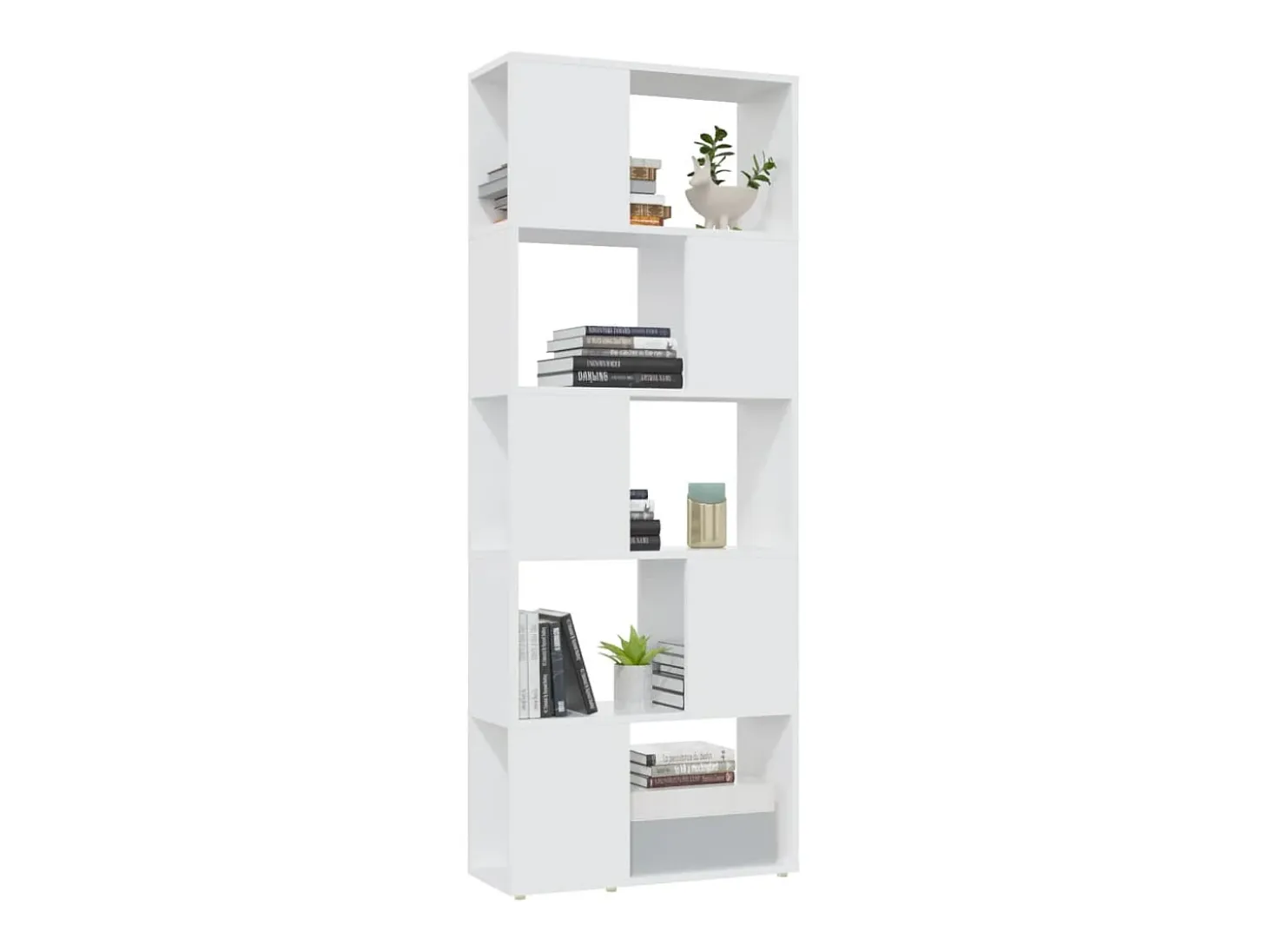 Librería separador madera contrachapada blanco 60x24x155 cm