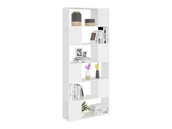 Librería separador madera contrachapada blanco 80x24x186 cm