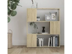 Librería separador madera contrachapada roble Sonoma 80x24x94cm