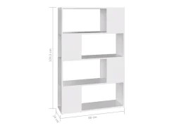 Librería separador madera contrachapada blanco 80x24x124,5 cm