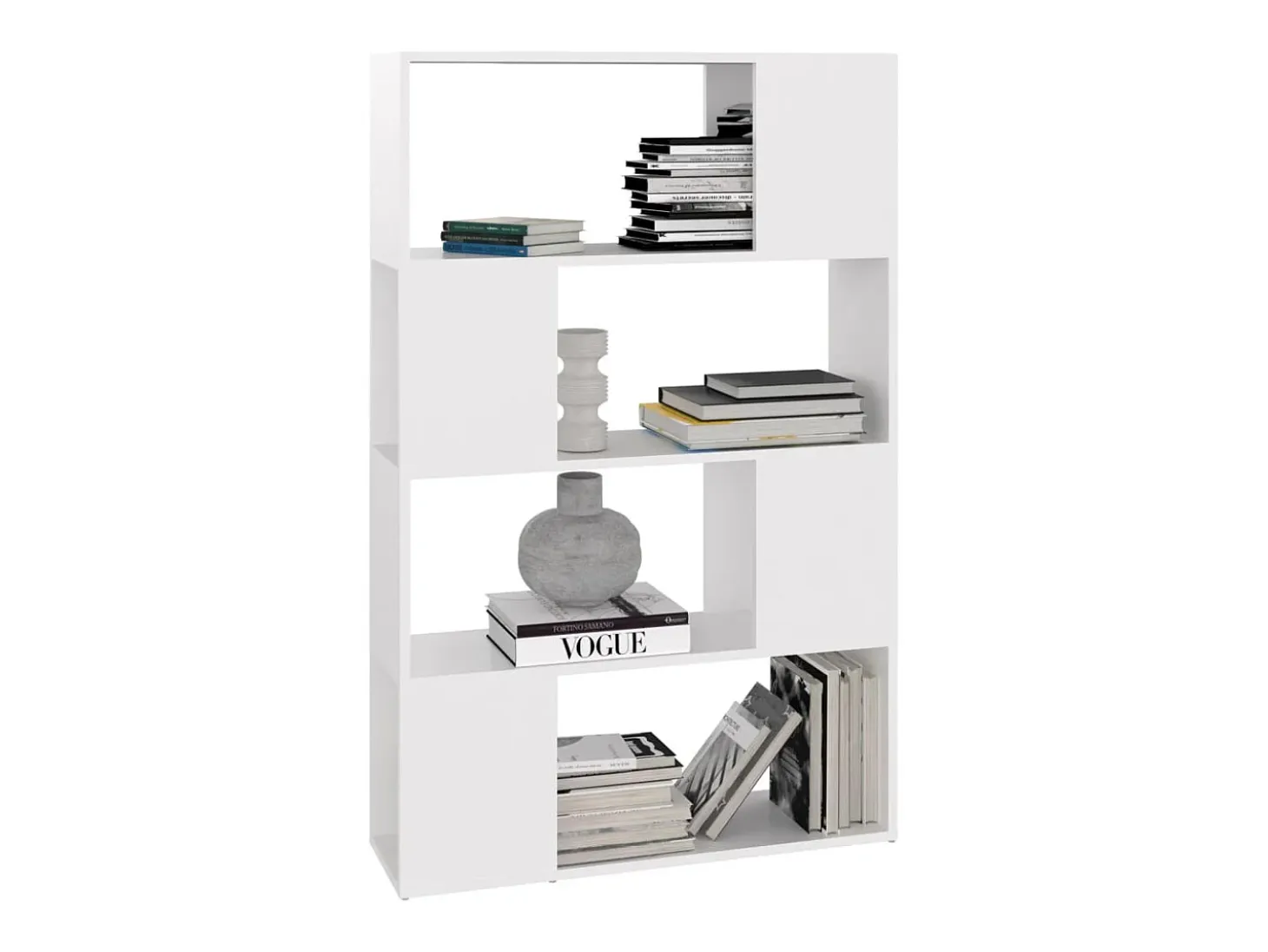 Librería separador madera contrachapada blanco 80x24x124,5 cm