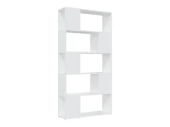 Librería separador madera contrachapada blanco 80x24x155 cm
