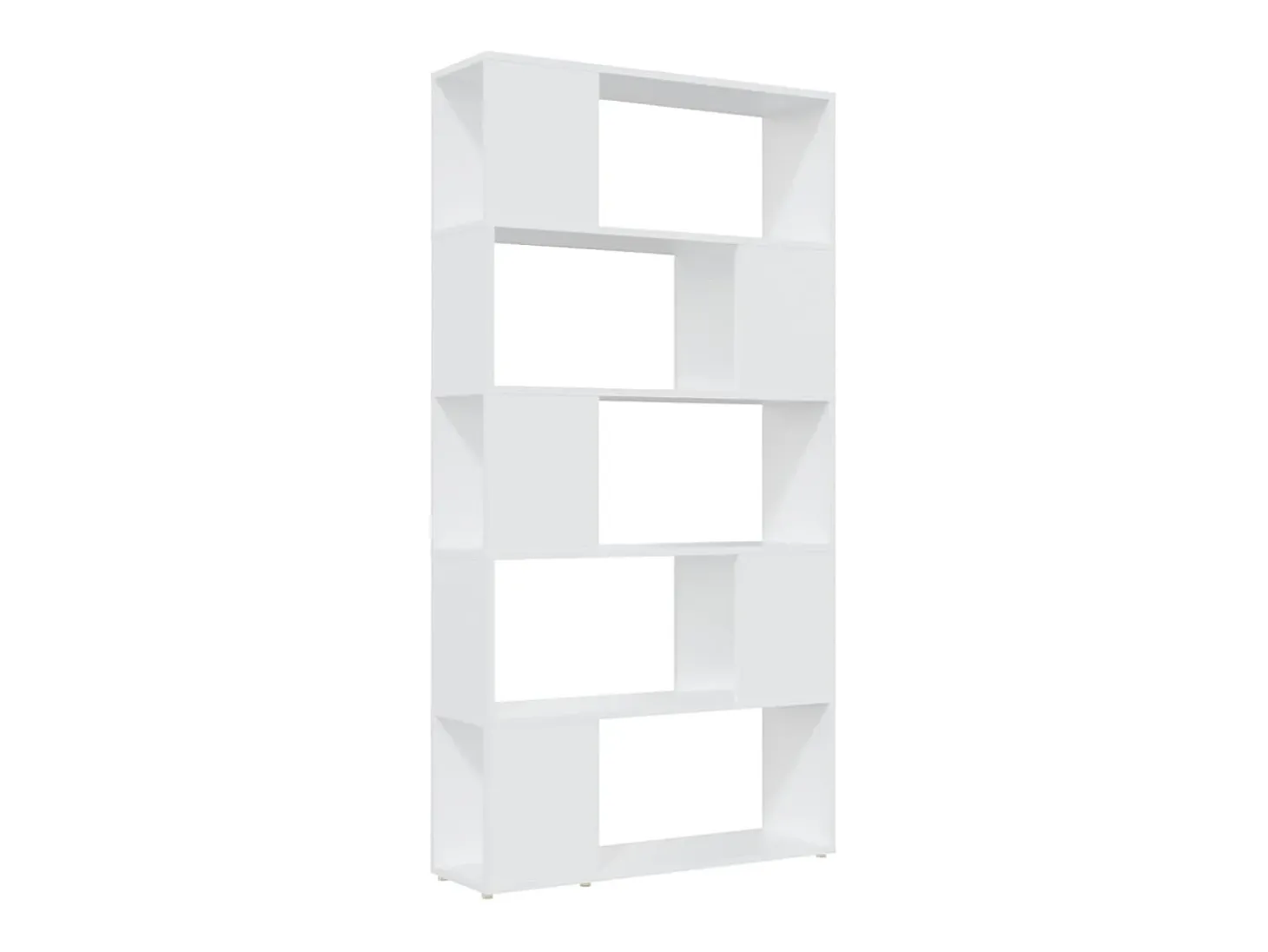Librería separador madera contrachapada blanco 80x24x155 cm
