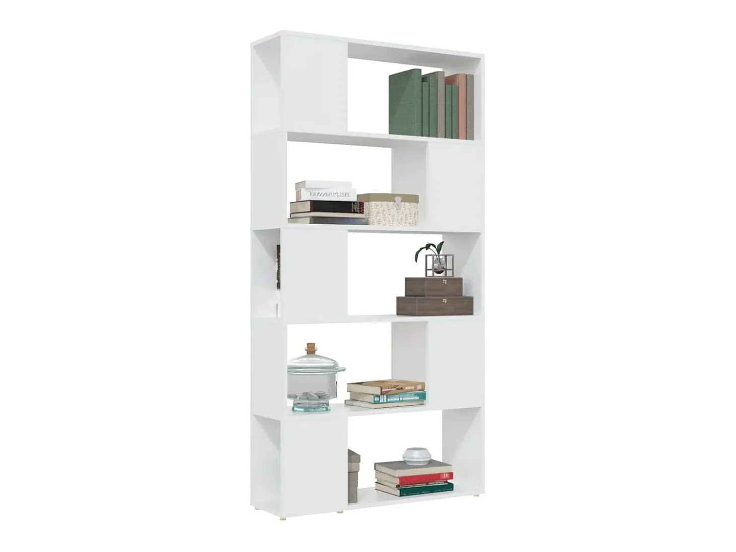 Librería separador madera contrachapada blanco 80x24x155 cm