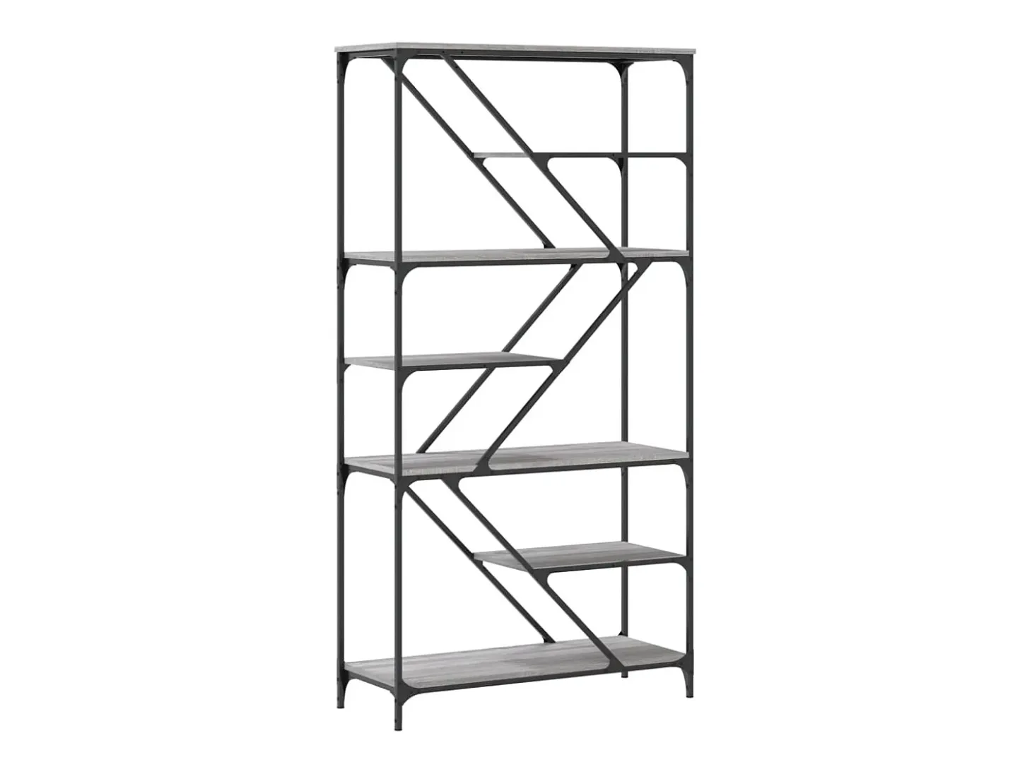 Librería Sonoma gris 91x36x176cm madera de ingeniería y acero