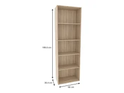Librería sonoma 60x30.4x190 bob