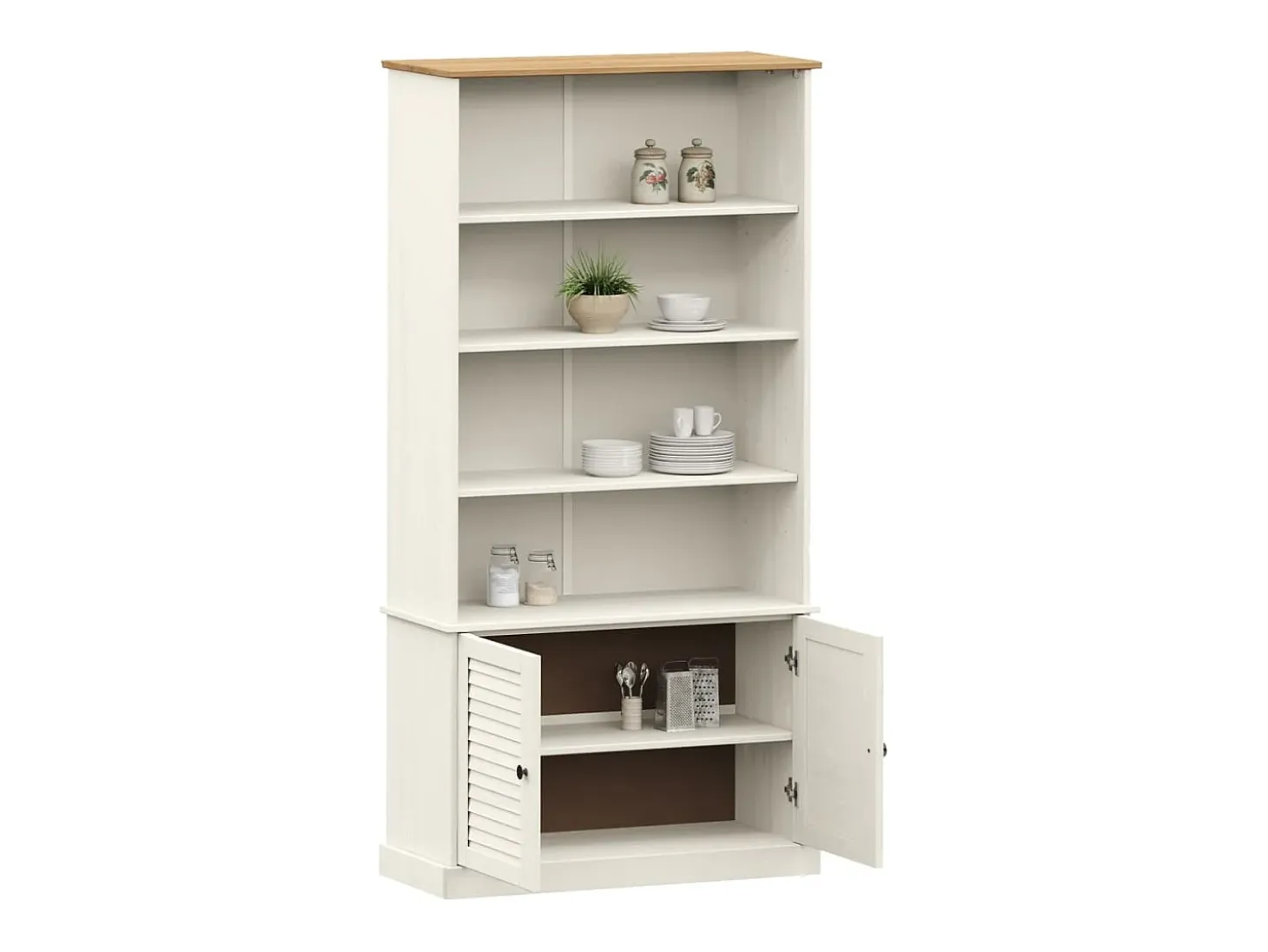 Librería VIGO madera maciza de pino blanco 85x35x170 cm