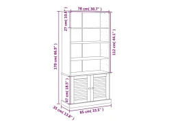 Librería VIGO madera maciza de pino blanco 85x35x170 cm