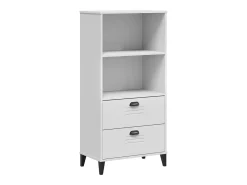 Librería VIKEN madera maciza de pino blanco 60x35x123 cm