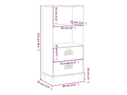Librería VIKEN madera maciza de pino blanco 60x35x123 cm