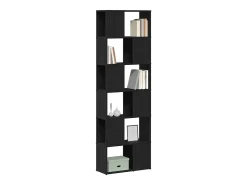 Librería/Biblioteca biombo roble negro 60x24x186 cm