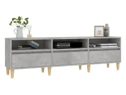 Lin Mueble de TV madera contrachapada gris hormigón 150x30x44,5 cm