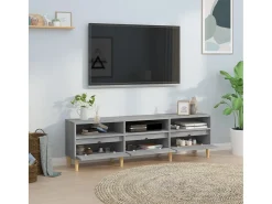 Lin Mueble de TV madera contrachapada gris hormigón 150x30x44,5 cm