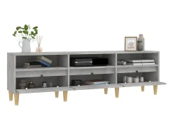 Lin Mueble de TV madera contrachapada gris hormigón 150x30x44,5 cm