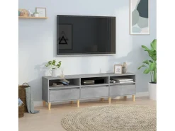 Lin Mueble de TV madera contrachapada gris hormigón 150x30x44,5 cm