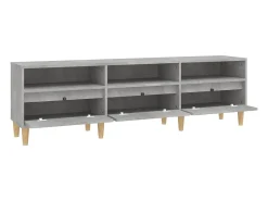 Lin Mueble de TV madera contrachapada gris hormigón 150x30x44,5 cm