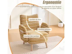 Línea 1.0 - Sillón Relax Bouclé con Reposabrazos con Bolsillos - Confort Ergonómico - Para Decorar Cualquier Habitación