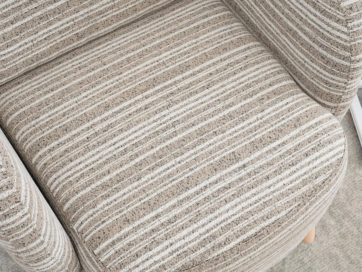 Línea 1.0 - Sillón Relax Bouclé con Reposabrazos con Bolsillos - Confort Ergonómico - Color Caqui - Para Decorar Cualquier Habitación