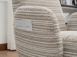 Línea 1.0 - Sillón Relax Bouclé con Reposabrazos con Bolsillos - Confort Ergonómico - Color Caqui - Para Decorar Cualquier Habitación
