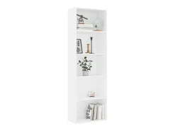 Loïc Estantería de 5 niveles madera contrachapada blanca 60x30x189cm
