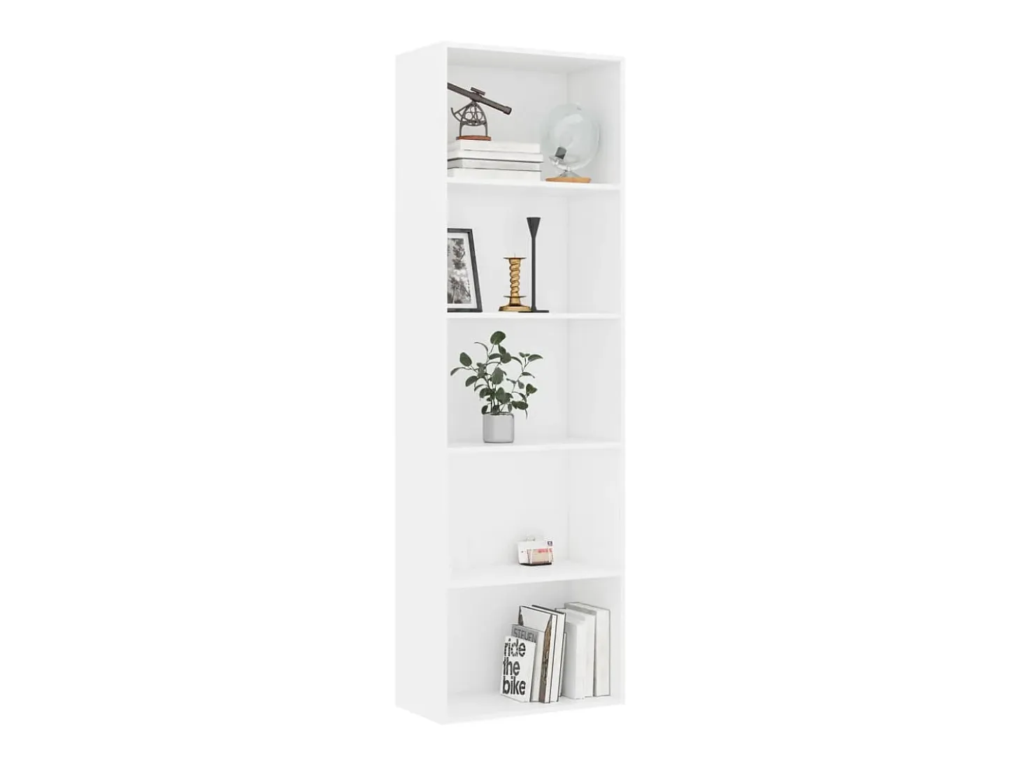 Loïc Estantería de 5 niveles madera contrachapada blanca 60x30x189cm
