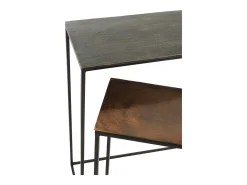 Lote de 2 consolas rectangulares de aluminio negro Fifi L 100 cm