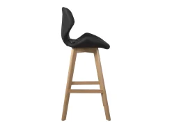 Lote de 2 sillas de bar escandinavas de 67 cm, asiento de símil cuero acolchado, patas de madera FATA (negro)