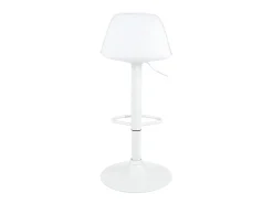 Lote de 2 taburetes de bar blancos, asiento con respaldo pequeño y cojín de cuero sintético, giratorio, altura regulable SIG (blanco integral)