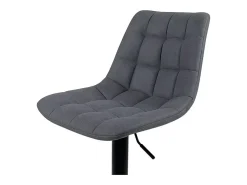 Lote de 2 taburetes de bar de diseño, asiento de terciopelo acolchado con respaldo, giratorio, altura regulable SID (Negro y terciopelo gris)