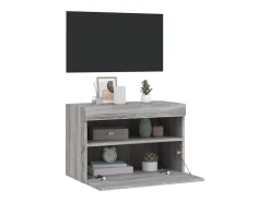 Ølstykke Mueble de TV de pared con luces LED gris Sonoma 60x30x40 cm