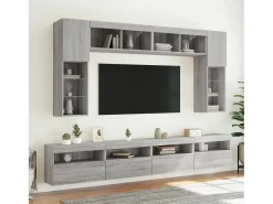 Ølstykke Mueble de TV de pared con luces LED gris Sonoma 60x30x40 cm