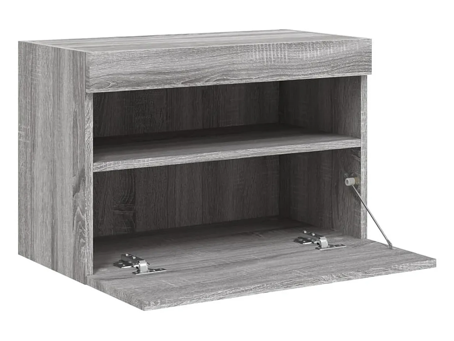 Ølstykke Mueble de TV de pared con luces LED gris Sonoma 60x30x40 cm