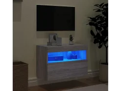 Ølstykke Mueble de TV de pared con luces LED gris Sonoma 60x30x40 cm