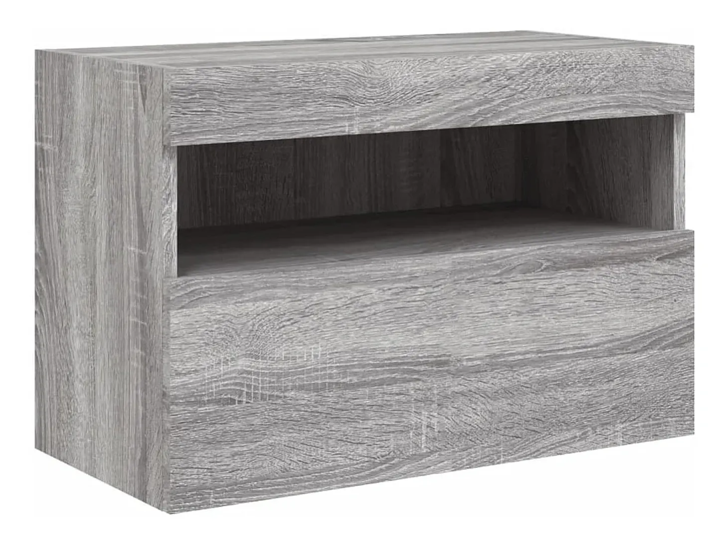 Ølstykke Mueble de TV de pared con luces LED gris Sonoma 60x30x40 cm