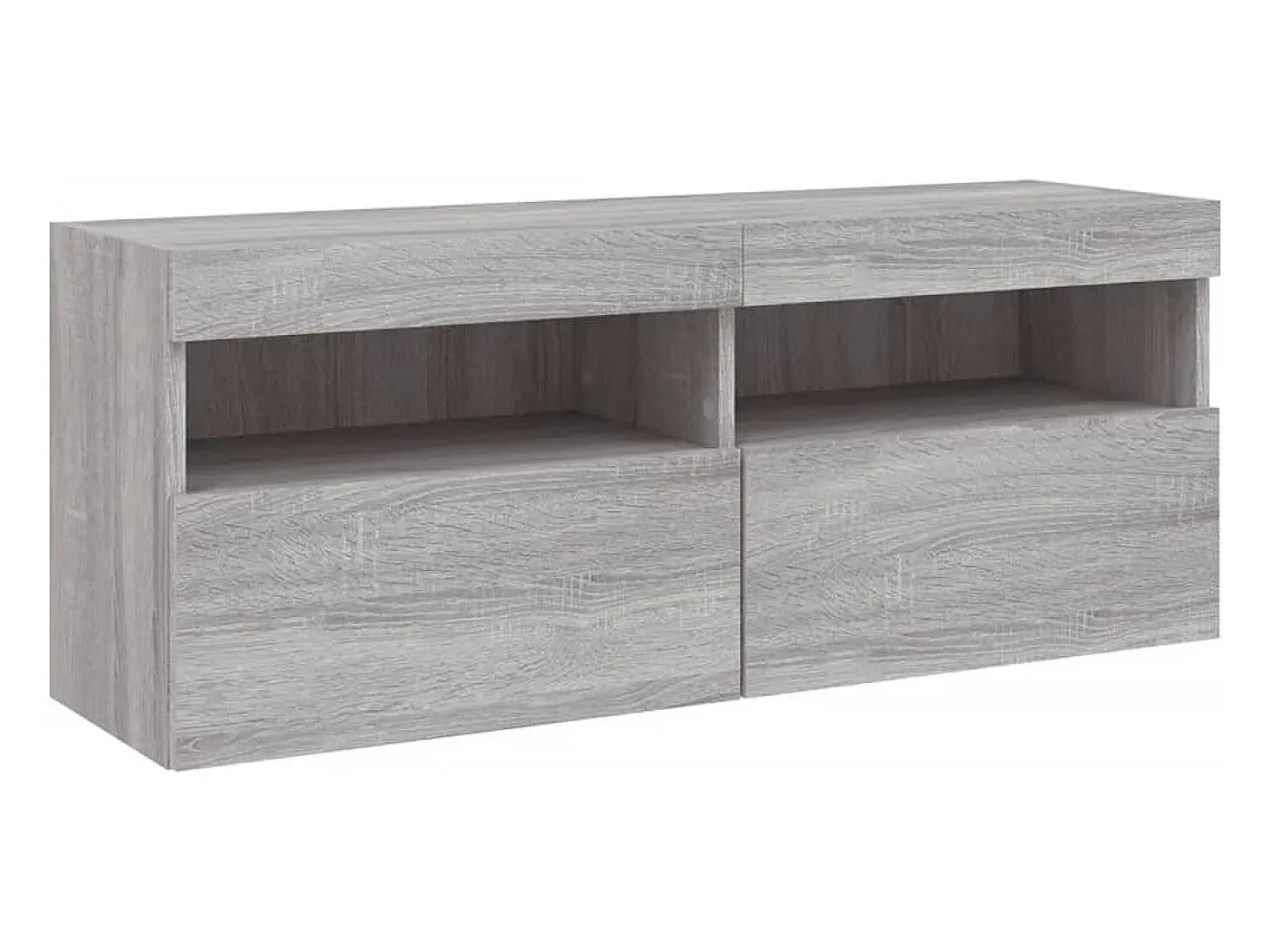 Ølstykke Mueble de TV de pared con luces LED gris Sonoma 100x30x40 cm