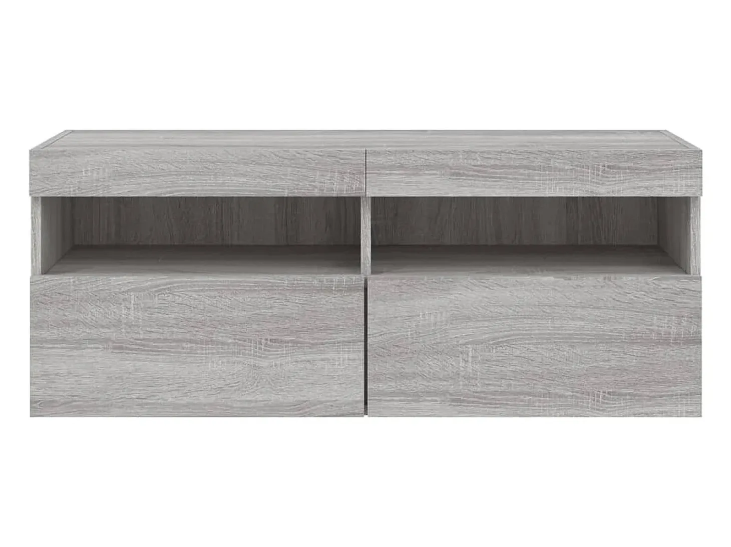 Ølstykke Mueble de TV de pared con luces LED gris Sonoma 100x30x40 cm