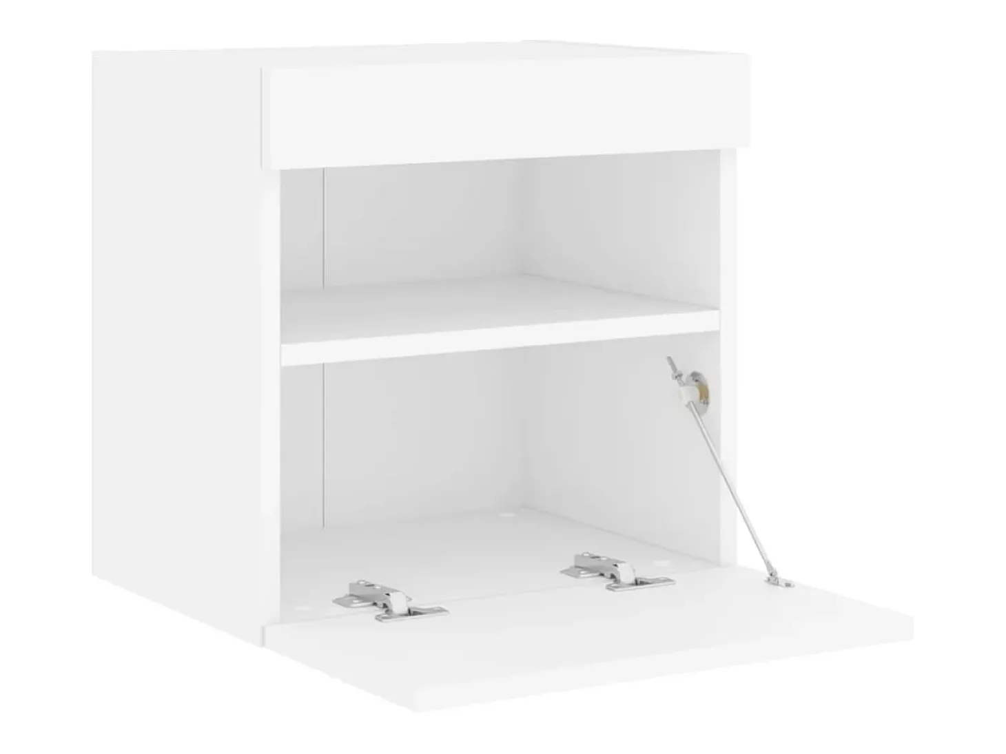Ølstykke Mueble de TV de pared con luces LED blanco 40x30x40 cm