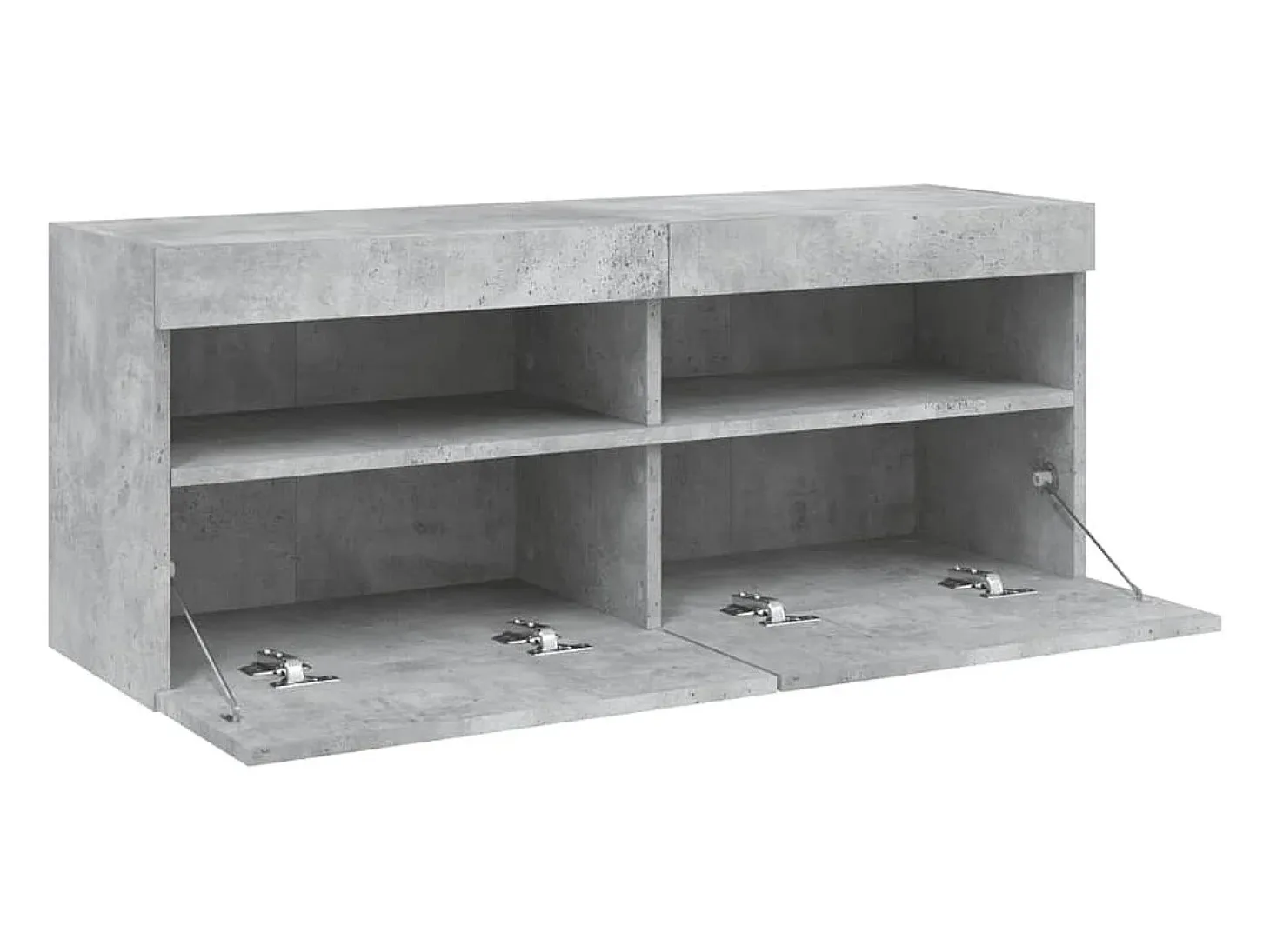 Ølstykke Mueble de TV de pared con luces LED gris hormigón 100x30x40 cm