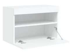 Ølstykke Mueble de TV de pared con luces LED blanco 60x30x40 cm