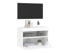 Ølstykke Mueble de TV de pared con luces LED blanco 60x30x40 cm