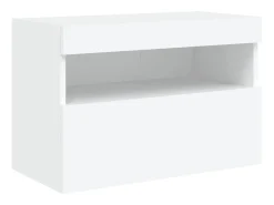 Ølstykke Mueble de TV de pared con luces LED blanco 60x30x40 cm