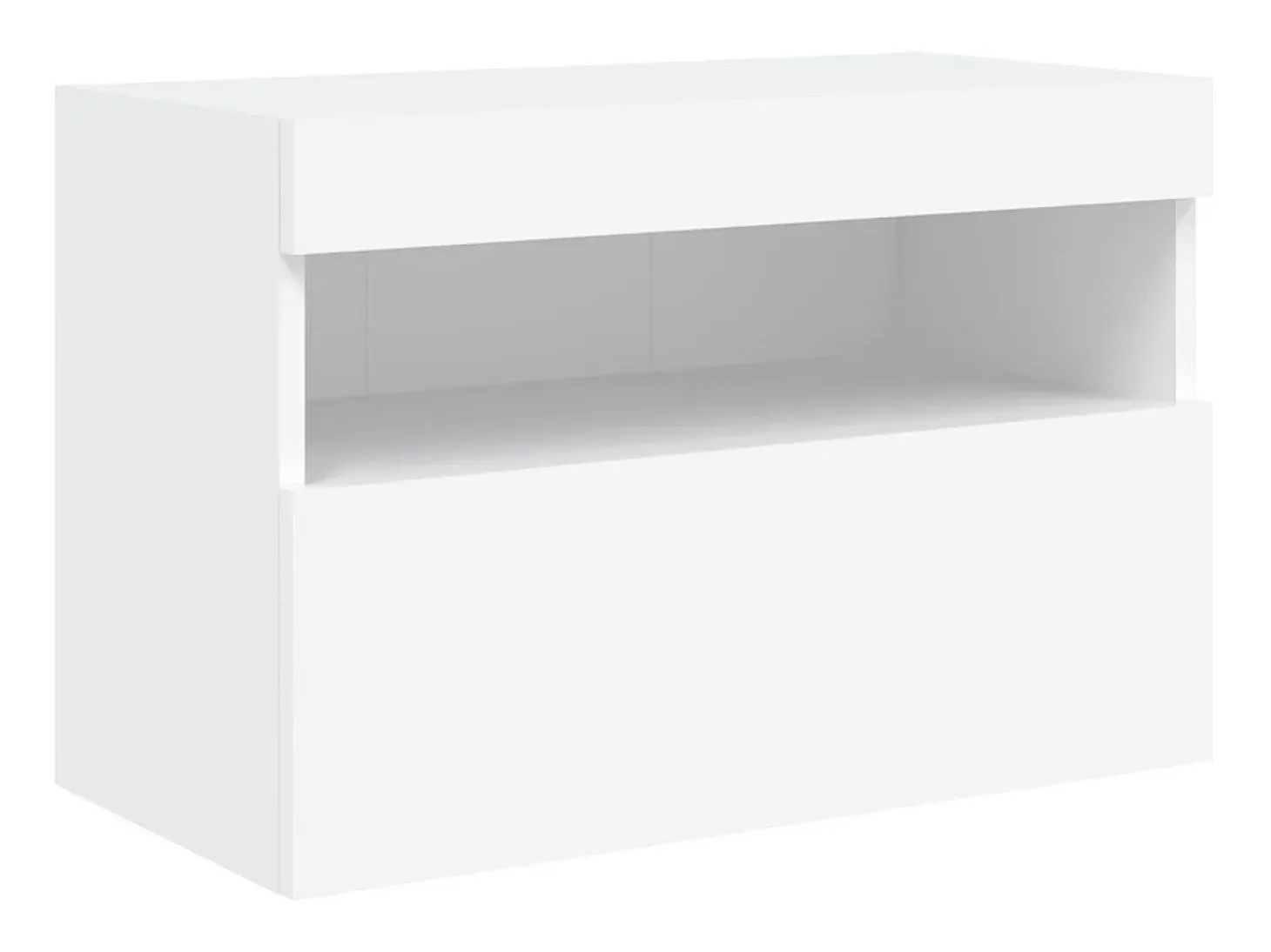 Ølstykke Mueble de TV de pared con luces LED blanco 60x30x40 cm